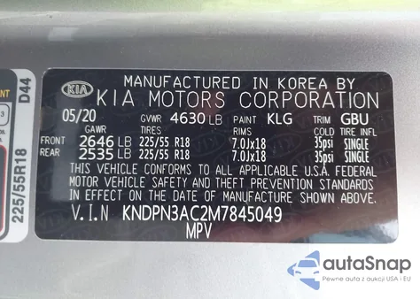 2021 Kia Sportage Ex from USA, damaged, VIN KNDPN3AC2M7845049